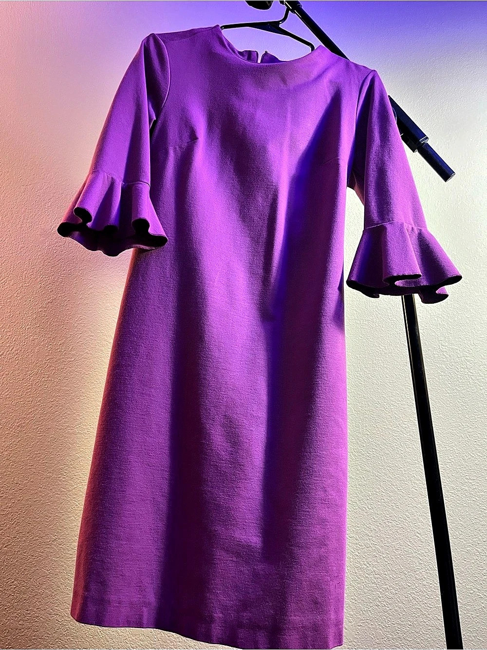 Banana Republic Purple Ruffle Sleeve Mini Dress Size 6